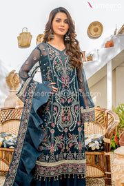 Embroidered Chiffon Dress
