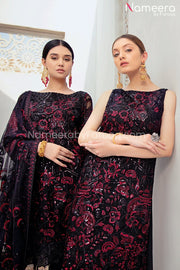 Embroidered Chiffon Dress