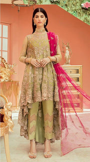 Embroidered Chiffon Trail Frock for Party