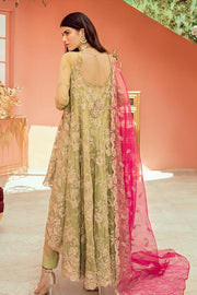 Embroidered Chiffon Trail Frock for Party Backside