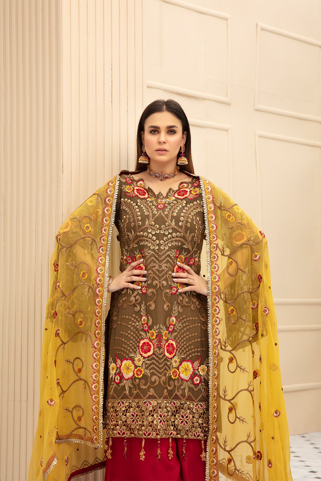 Embroidered Chiffon Party Wear