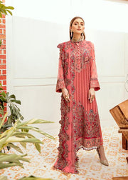Embroidered Crinkle Chiffon Outfit for Party