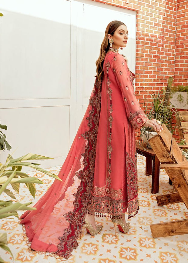 Embroidered Crinkle Chiffon Outfit for Party