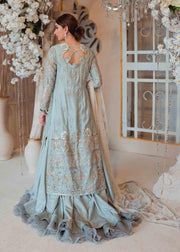 Embroidered Floral Lehngas Shirt in Ice Blue 2022