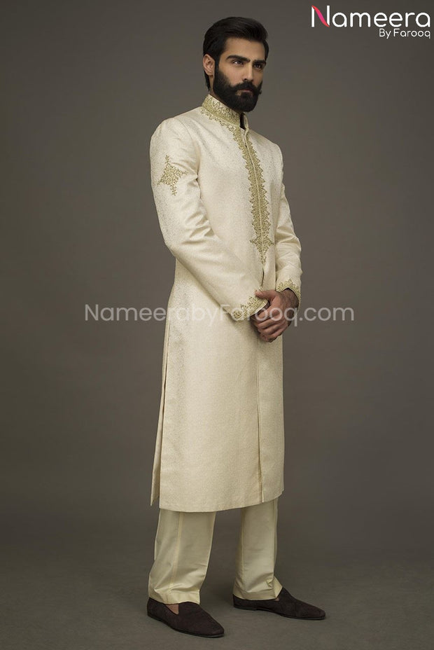 Pakistani Embroidered Groom Sherwani Dress 2021 Overall Look