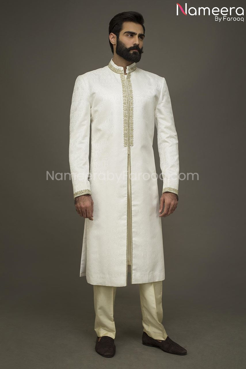 Embroidered Groom Sherwani Dress Overall Look