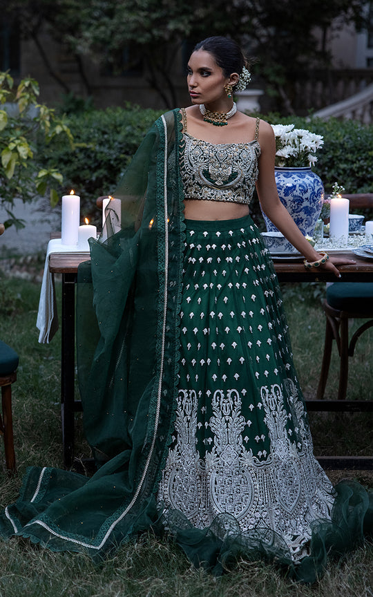 Embroidered Indian Emerald Green Lehenga Choli 