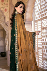 Embroidered Kameez Salwar in Dark Green Shade 2022