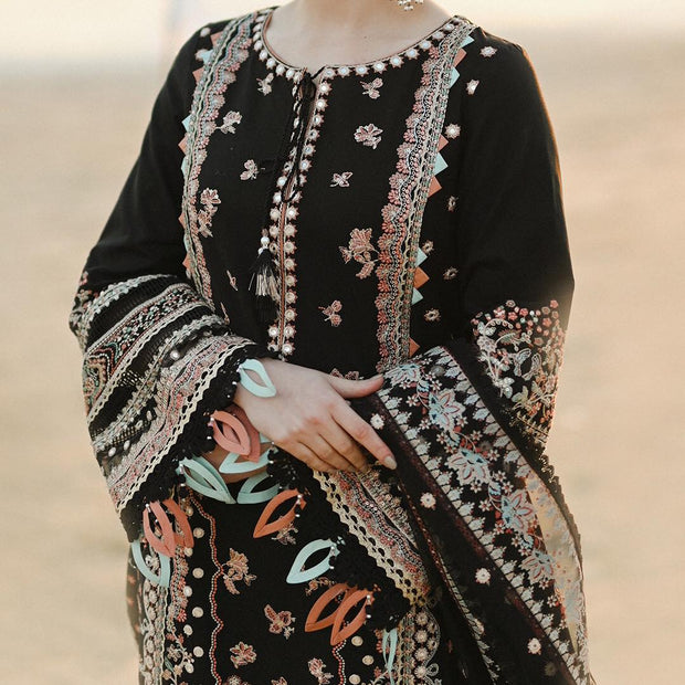 Embroidered Kameez Trouser Pakistani Black Dress