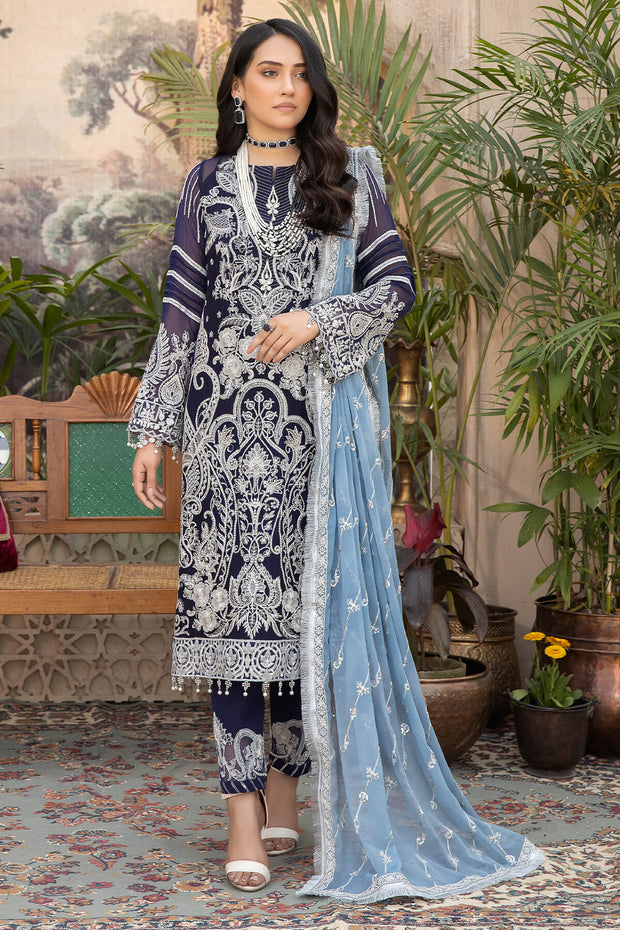 Embroidered Kameez Trouser Pakistani Chiffon Dress