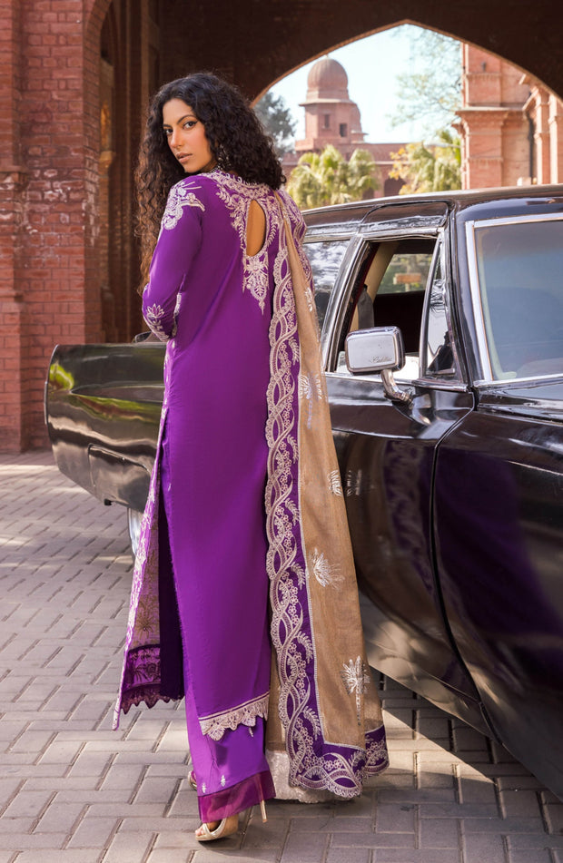 Embroidered Kameez Trouser Purple Dress Pakistani