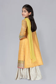 Embroidered Kids Eid Wear in Yellow Color  Backside