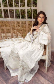 Embroidered Lawn Kameez with Cotton Trouser and Dupatta Online