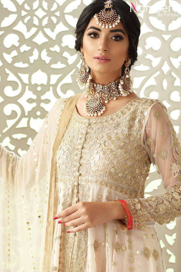 Embroidered Long Anarkali Dress for Wedding Party Online Nameera by Farooq Embroidered Long Anarkali Dress for Wedding Party Online Nameera by Farooq