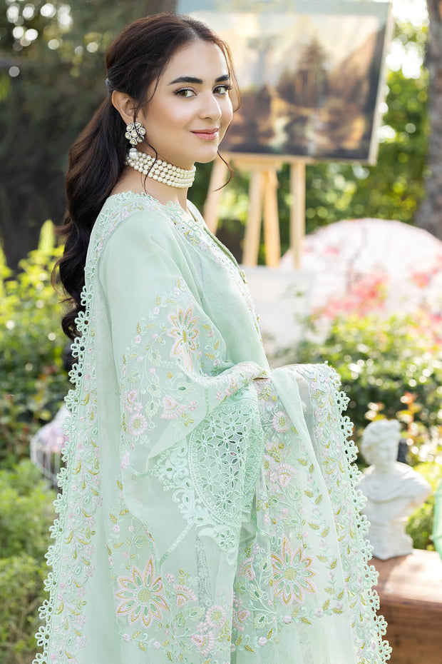 Embroidered Mint Green Kameez Trousers Pakistani Party Dress