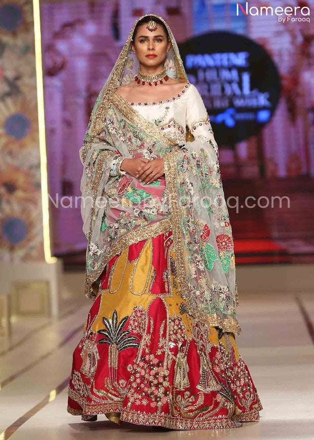 Embroidered Mustard Lehenga