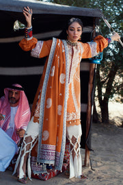 Embroidered Orange Capri Kameez Pakistani Eid Dress 2022