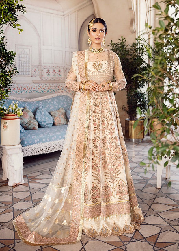 Embroidered Organza Maxi in White Color