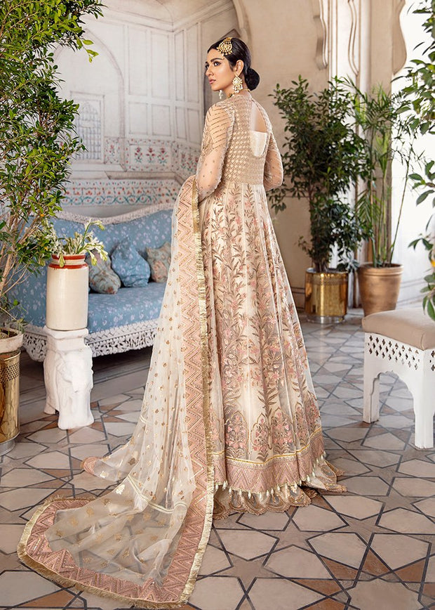 Embroidered Organza Maxi in White Color Backside Look