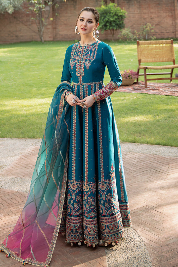 Embroidered Pakistani Dress in Pishwas Frock Style