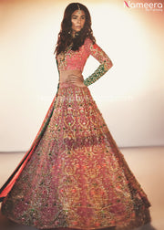 Embroidered Pakistani Lehenga Dress for Wedding Front Look
