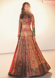 Embroidered Pakistani Lehenga Dress for Wedding