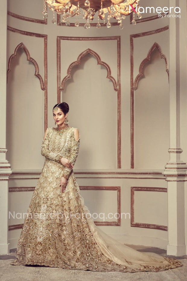Embroidered Pakistani Maxi Dress for Wedding