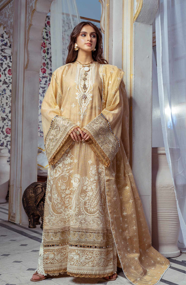 Embroidered Pakistani Mesuri Kameez Trouser Dupatta