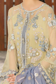 Embroidered Pakistani Party Dress in Organza Kameez and Raw Silk Trouser Style