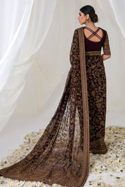 Embroidered Pakistani Wedding Dress in Saree Style Online