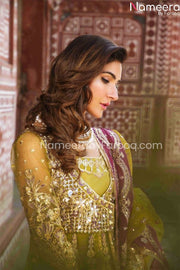 Embroidered Pakistani Wedding Wears in Maxi Style