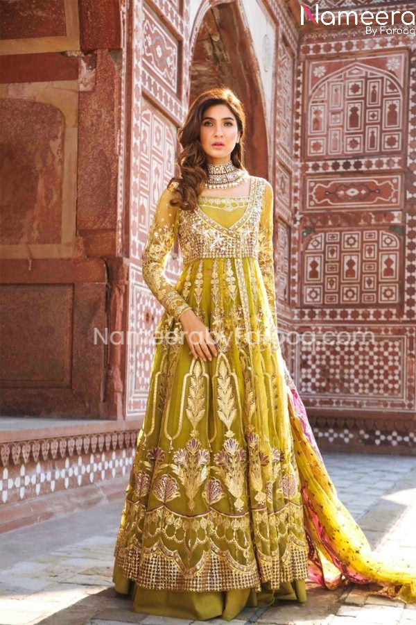 Embroidered Pakistani Wedding Wears in Maxi Style