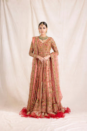 Embroidered Peach Lehenga Pakistani Bridal Dress