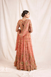 Embroidered Peach Lehenga Pakistani Bridal Dresses 2023