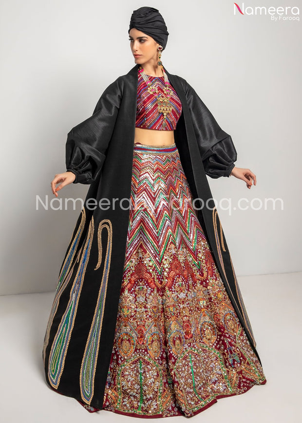 Embroidered Pink Lehenga Choli for Wedding Party 