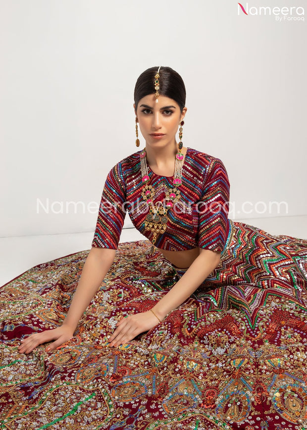 Embroidered Pink Lehenga Choli for Wedding Party