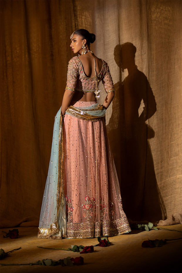 Embroidered Raw Silk Lehenga Choli Pakistani Wedding Dresses