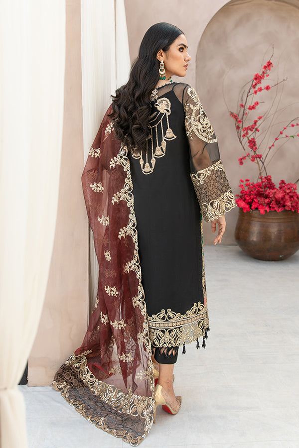 Embroidered Salwar Kameez Dupatta Pakistani Black Dress for Eid