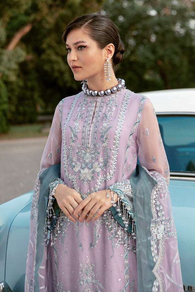 Embroidered Salwar Kameez in Lavender Shade Designer