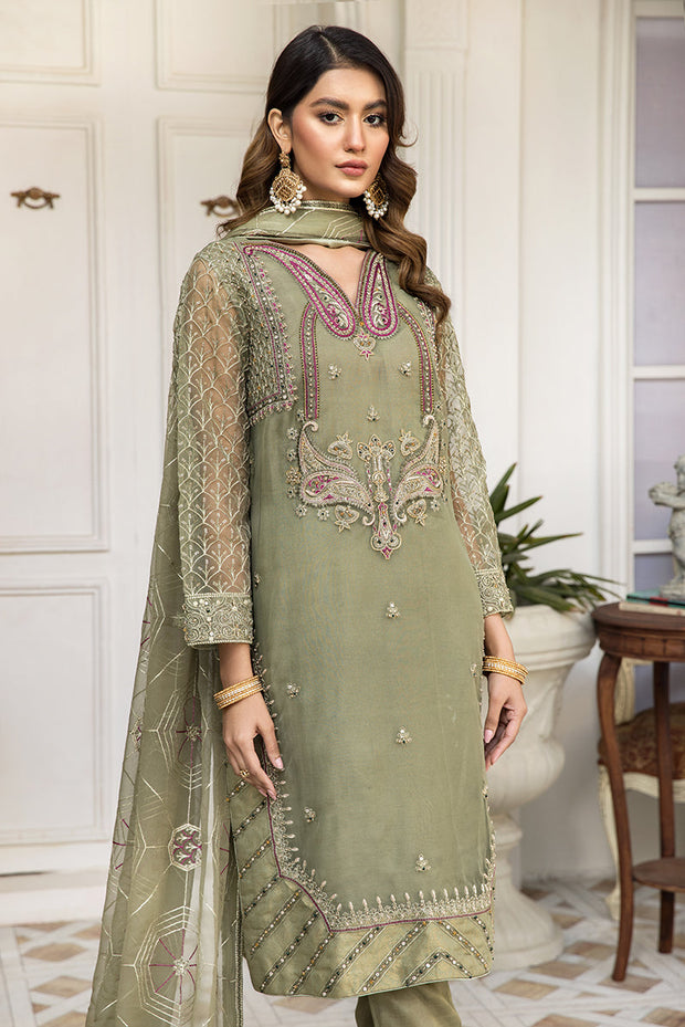 Embroidered Salwar Kameez in Pistachio Color Online