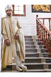 Embroidered Sherwani Shirt Salwar for Pakistani Grooms 2023