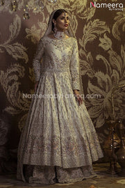 Embroidered White Bridal Dress for Bride Online Overall Look