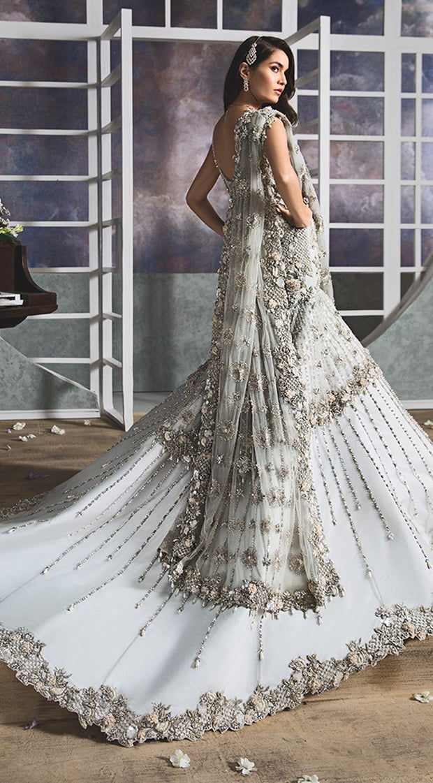 Embroidered White Bridal Lehenga Designer Dress 2022