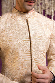Embroidered White Sherwani Pakistani Groom Dress