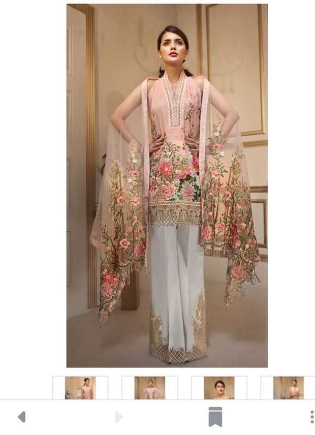 Embroidered Lawn Dress for Eid with Net Dupatta Honey Waqar
