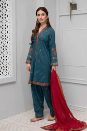 Beautiful embroidered eid dress in lavish blue color