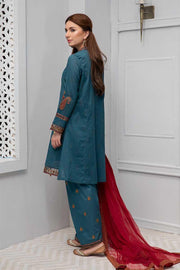 Beautiful embroidered eid dress in lavish blue color # P2240