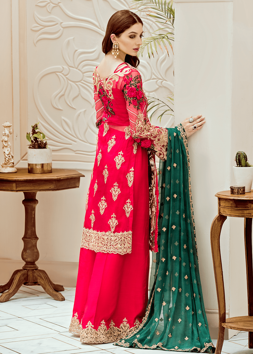 Embroidered fancy dresses with thread and stone work SMALL
