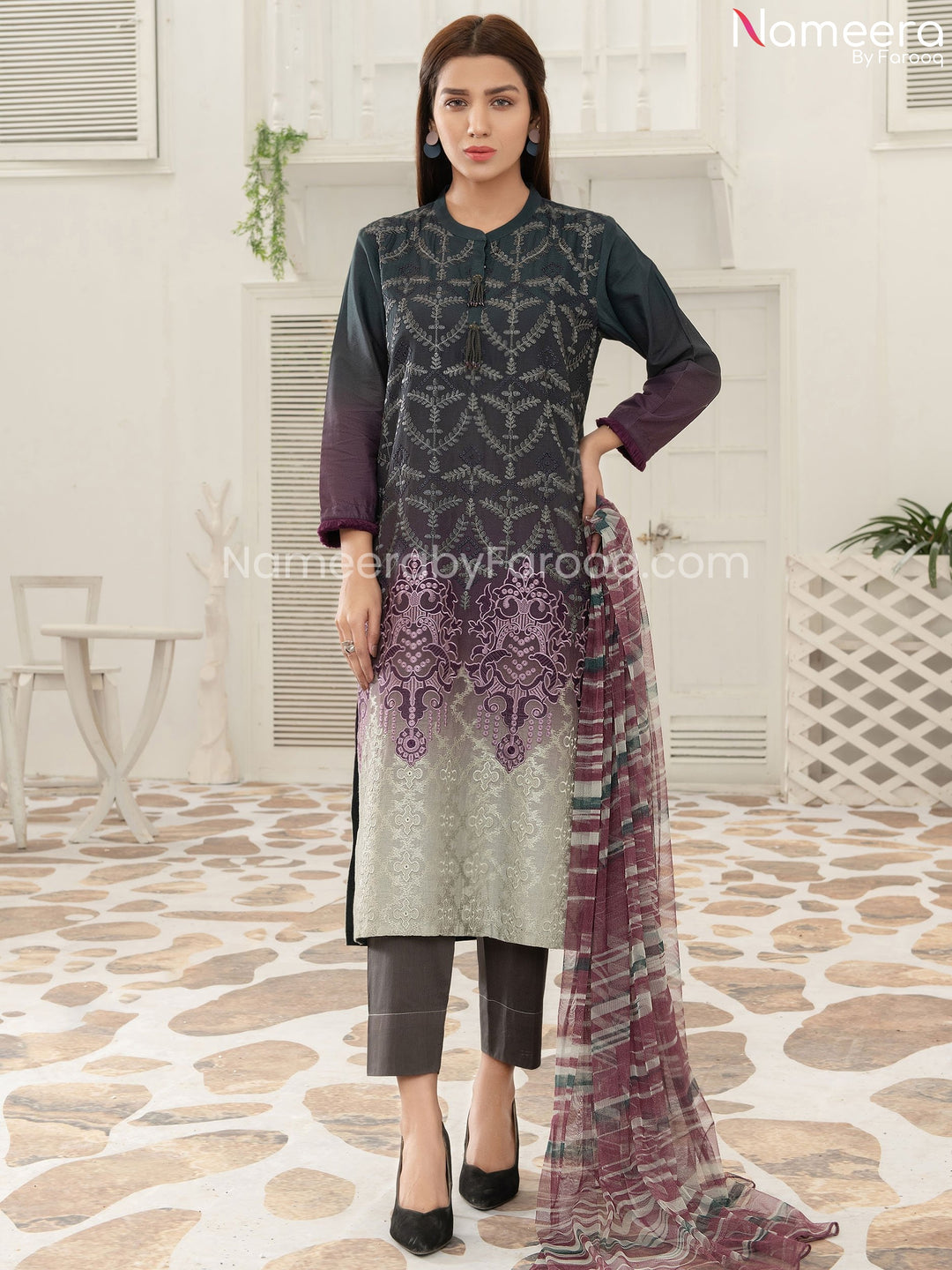 Exclusive Lawn Dress for Eid With Embroidery #LR223