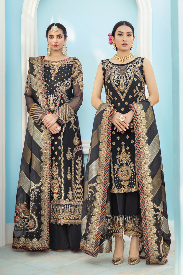 Fancy Black Salwar Kameez in Premium Chiffon Designer